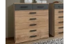 Komoda se zásuvkami Cork, 91 cm, prkenný dub/grafit