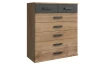 Komoda se zásuvkami Cork, 91 cm, prkenný dub/grafit