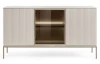 Široká skříňka Sento, kašmírově béžová/šampaň, s osvětlením