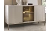 Široká skříňka Sento, kašmírově béžová/šampaň, s osvětlením