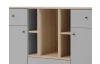Komoda s regálem Room 120 cm, dub biscuit/šedá