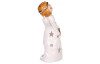 Vánoční dekorace/svícen Anděl v bílých šatech, 19 cm