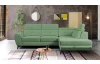 Rohová sedací souprava Sergio, bledě zelená látka, pravý roh