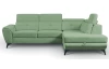 Rohová sedací souprava Sergio, bledě zelená látka, pravý roh