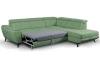 Rohová sedací souprava Sergio, bledě zelená látka, pravý roh