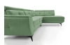 Rohová sedací souprava Sergio, bledě zelená látka, pravý roh