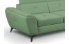 Rohová sedací souprava Sergio, bledě zelená látka, pravý roh