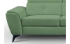 Rohová sedací souprava Sergio, bledě zelená látka, pravý roh
