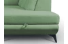 Rohová sedací souprava Sergio, bledě zelená látka, pravý roh