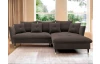 Rohová sedací souprava Glam, hnědá látka, pravý roh