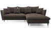 Rohová sedací souprava Glam, hnědá látka, pravý roh