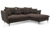Rohová sedací souprava Glam, hnědá látka, pravý roh