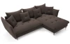 Rohová sedací souprava Glam, hnědá látka, pravý roh