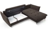 Rohová sedací souprava Glam, hnědá látka, pravý roh