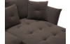 Rohová sedací souprava Glam, hnědá látka, pravý roh