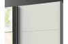 Šatní skříň se zrcadlem Bern, 225 cm, bílá/antracitová ocel
