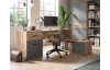 Rohový psací stůl Mason, dub nox/šedý