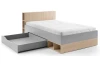 Postel se zásuvkou Room 120x200 cm, dub biscuit/šedá