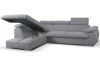Rohová sedací souprava Viera, světle šedá látka, levý roh
