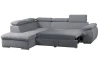Rohová sedací souprava Viera, světle šedá látka, levý roh