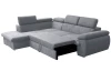 Rohová sedací souprava Viera, světle šedá látka, levý roh