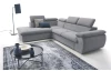 Rohová sedací souprava Viera, světle šedá látka, levý roh
