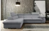 Rohová sedací souprava Viera, světle šedá látka, levý roh