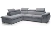 Rohová sedací souprava Viera, světle šedá látka, levý roh