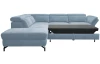 Rohová sedací souprava Colby, šedo-modrá látka, levý roh