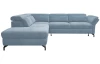 Rohová sedací souprava Colby, šedo-modrá látka, levý roh