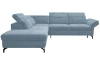 Rohová sedací souprava Colby, šedo-modrá látka, levý roh