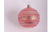 Vánoční ozdoba koule 7 cm, růžová, sklo