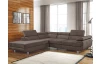 Rohová sedací souprava Lotos, hnědá látka, levý roh