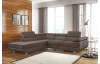 Rohová sedací souprava Lotos, hnědá látka, levý roh