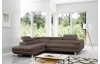 Rohová sedací souprava Lotos, hnědá látka, levý roh