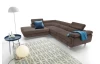 Rohová sedací souprava Lotos, hnědá látka, levý roh
