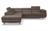 Rohová sedací souprava Lotos, hnědá látka, levý roh
