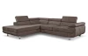 Rohová sedací souprava Lotos, hnědá látka, levý roh