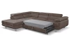 Rohová sedací souprava Lotos, hnědá látka, levý roh