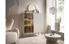 Skříňka s vitrínou Sento, kašmírově béžová/šampaň, s osvětlením