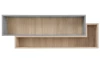 Závěsný regál Room 115 cm, dub biscuit/šedý