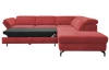 Rohová sedací souprava Colby, šípkově červená látka, pravý roh