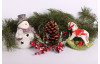 Vánoční dekorace Houpací koník s dárečky, barevný