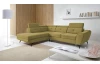 Rohová sedací souprava Sergio, okrově žlutá látka, levý roh