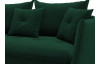 Rohová sedací souprava Glam, tmavě zelená látka, levý roh