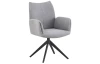 Otočná jídelní židle s područkami Kassandra, holubí šedá tkanina