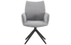 Otočná jídelní židle s područkami Kassandra, holubí šedá tkanina