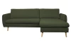Rohová sedačka Salma, tmavě zelená látka, univerzální pravá/levá