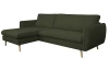 Rohová sedačka Salma, tmavě zelená látka, univerzální pravá/levá