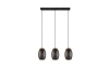 Závěsné stropní osvětlení Bidar 71 cm, černý kov/dřevo, 3 svítidla